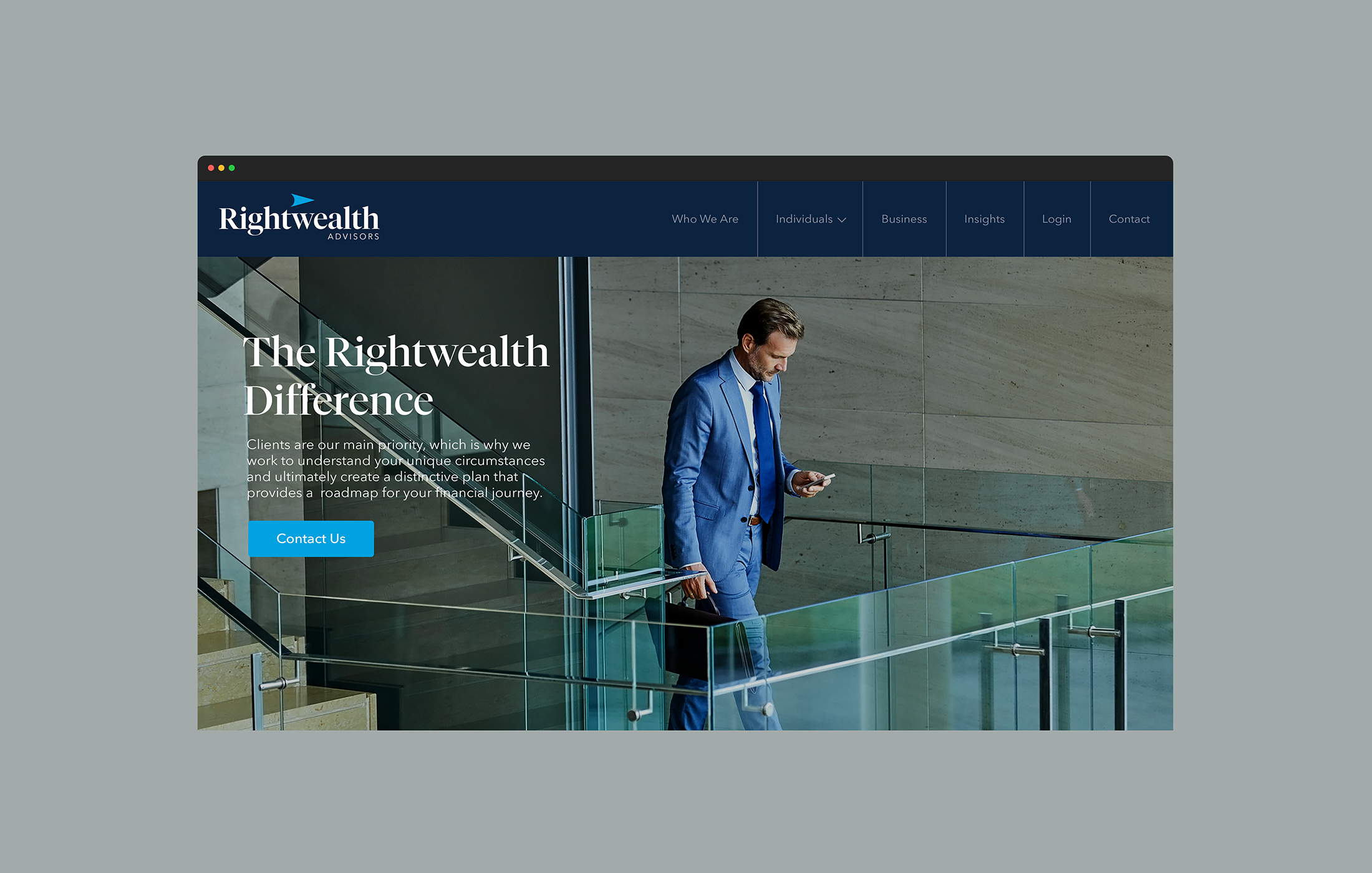 Screenshot 1 of Rightwealth Advisors website