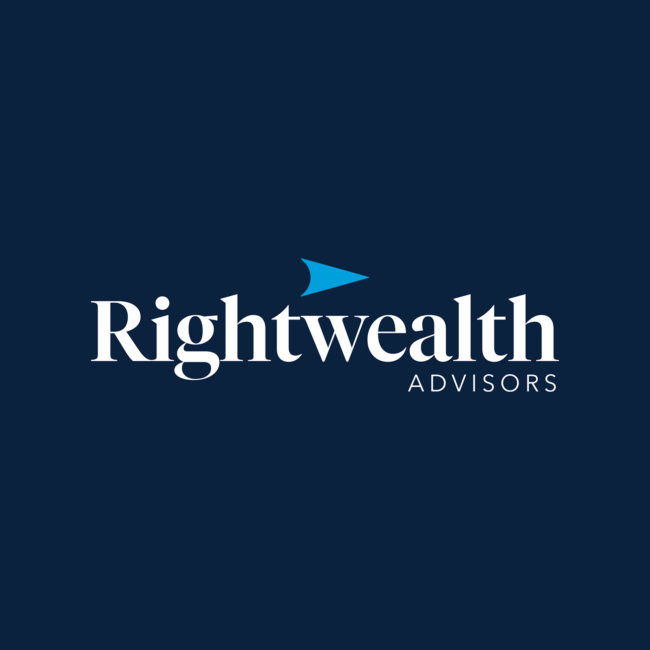 Rightwealth Advisors logo on navy background